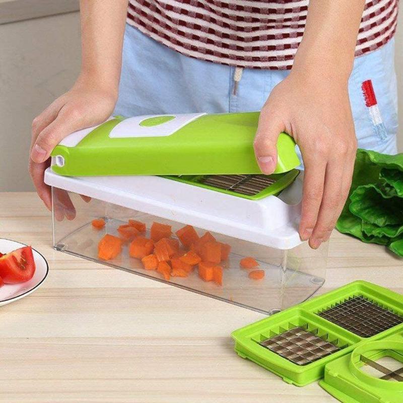 Chefivia Küchenhobel | 12-in-1 Multischneider | Mit Auffangbox & Fingerschutz | Edelstahl & PP