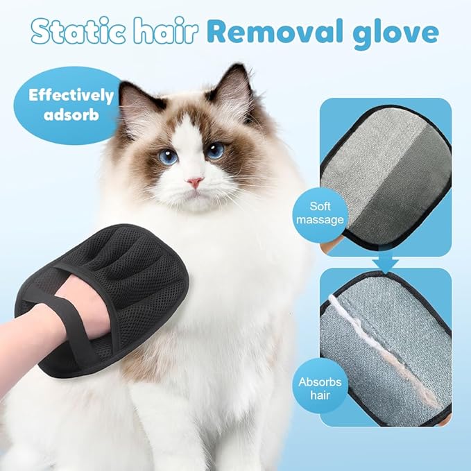 FurAway Pro Fusselhandschuh | Wiederverwendbar & Waschbar | Ideal für Tierhaare & Staub | Schwarz-Rot