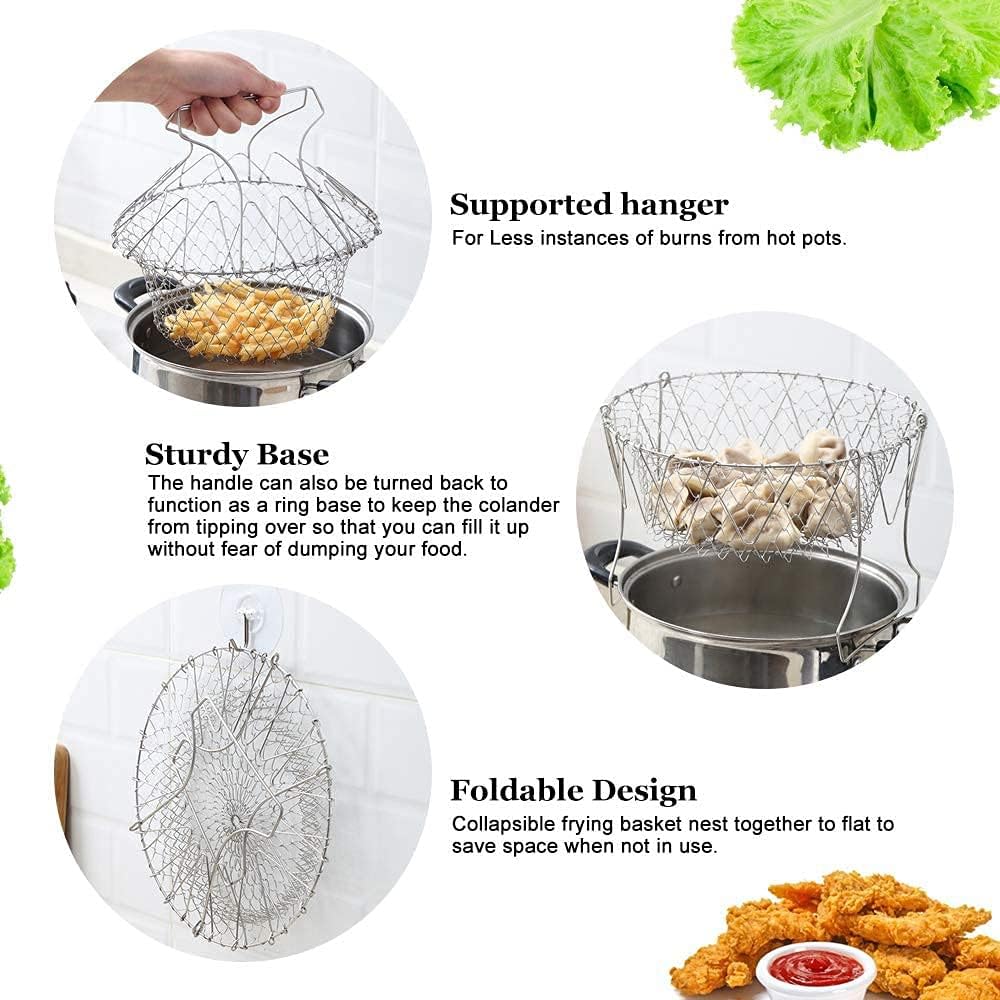 1+1 GRATIS | FlexiChef Duo – 2-in-1 Küchenkorb für Kochen, Frittieren & Abgießen