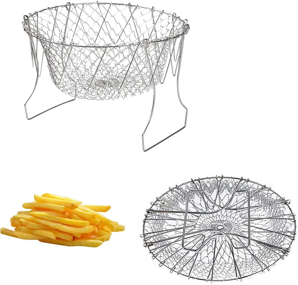 1+1 GRATIS | FlexiChef Duo – 2-in-1 Küchenkorb für Kochen, Frittieren & Abgießen
