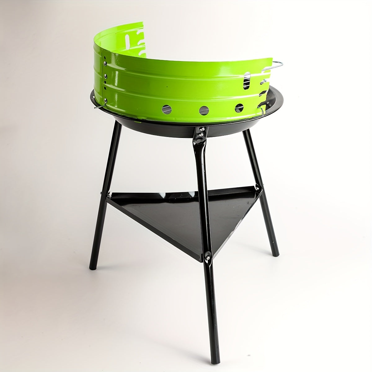 Flammoro Kompaktgrill | Mobiler Rundgrill | Mit Windschutz & Ablage | Für Balkon & Camping