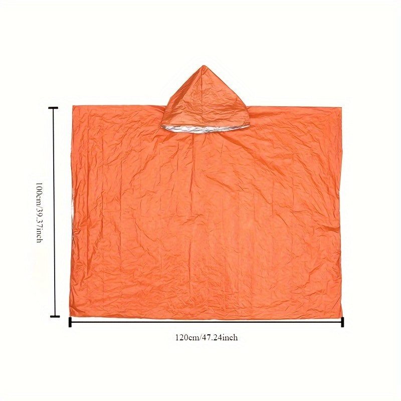OutdoorGuard ThermoPonchos | Wasserdicht & Isolierend | Kompakt & Ultraleicht | 4er Set mit Kapuze