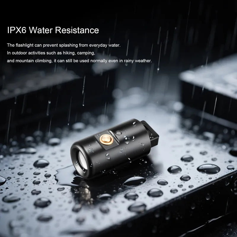 Mini-Taschenlampe LumoKey | Wiederaufladbar, Wasserdicht, Hochleistungs-LED | 30m Strahlreichweite | Ultraleicht 6g