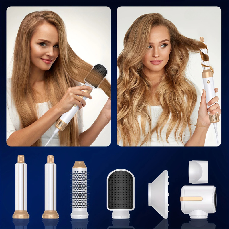 GlamAura | 7-in-1 Haartrockner & Auto-Curler | Brushless Motor, Hitzeschutz, Diffusor | Professionelles Styling für jeden Haartyp