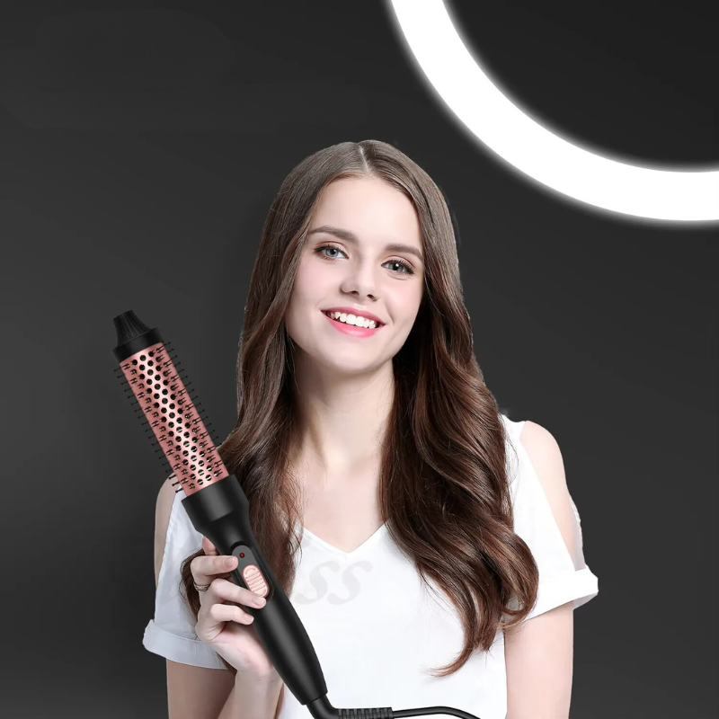 Curlessa | 3-in-1 Keramik-Stylingbürste | Locken & Volumen & Glätten | Turmalin-Technologie | Ergonomisches Design