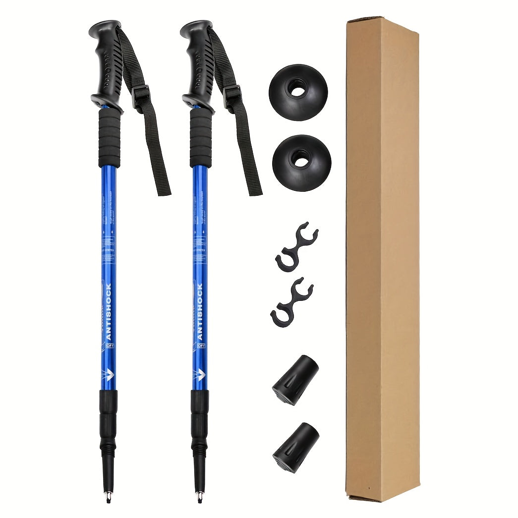HikerMax Trekking Poles | Verstellbar & Stoßdämpfend | Leichtes Aluminium | 65–135 cm