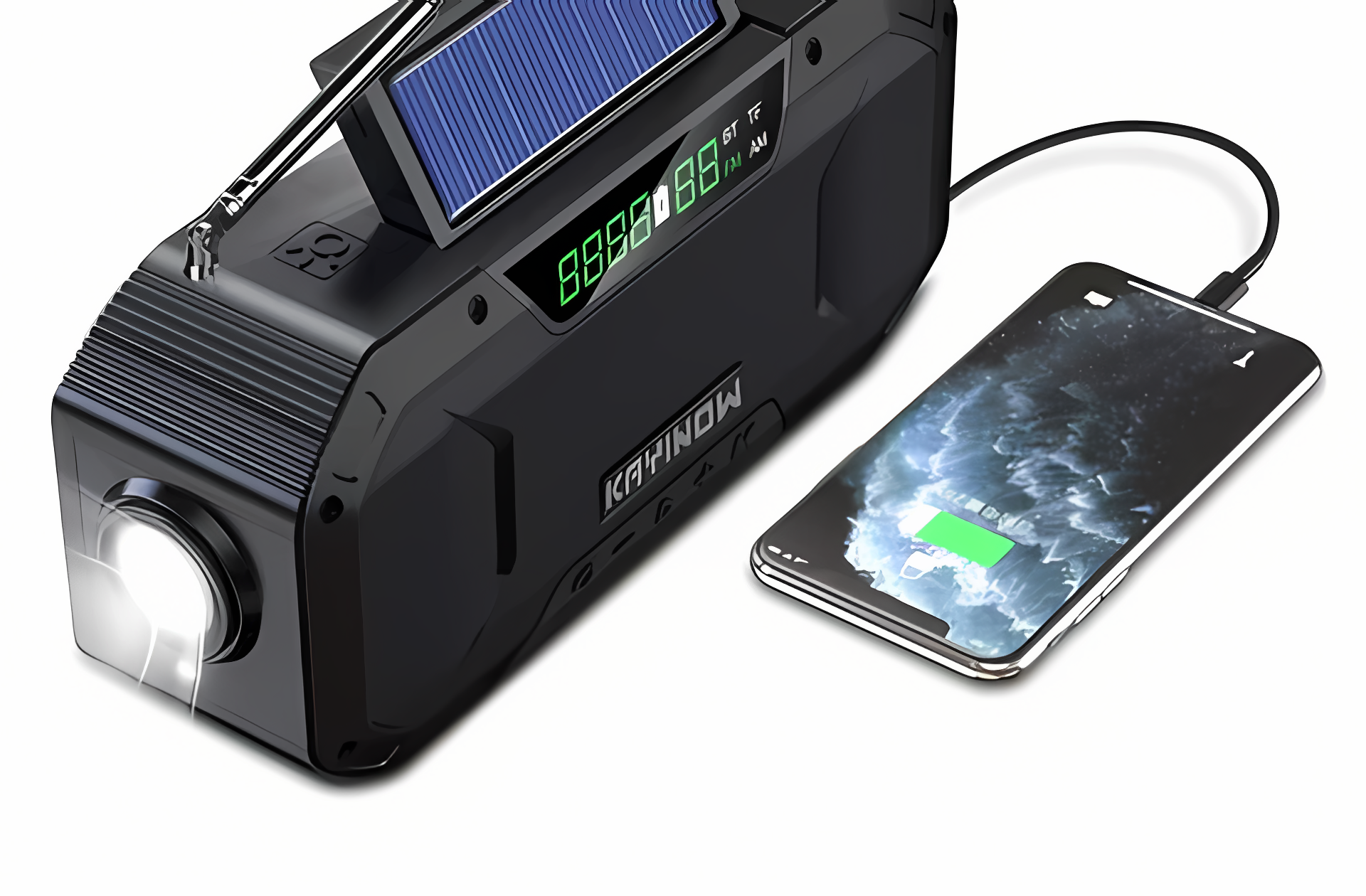 SafeWave Pro | Notfallradio | Solar & Handkurbel | Powerbank & LED-Licht