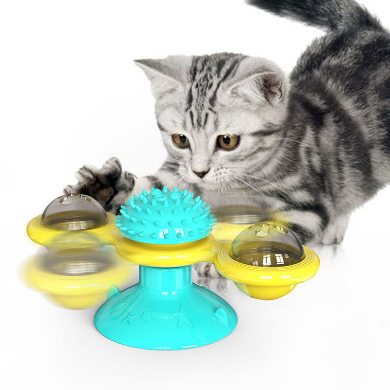 PlayPaws Toy | Interaktives Katzenspielzeug | Zahnpflege & Kratzschutz | Drehende Windmühle