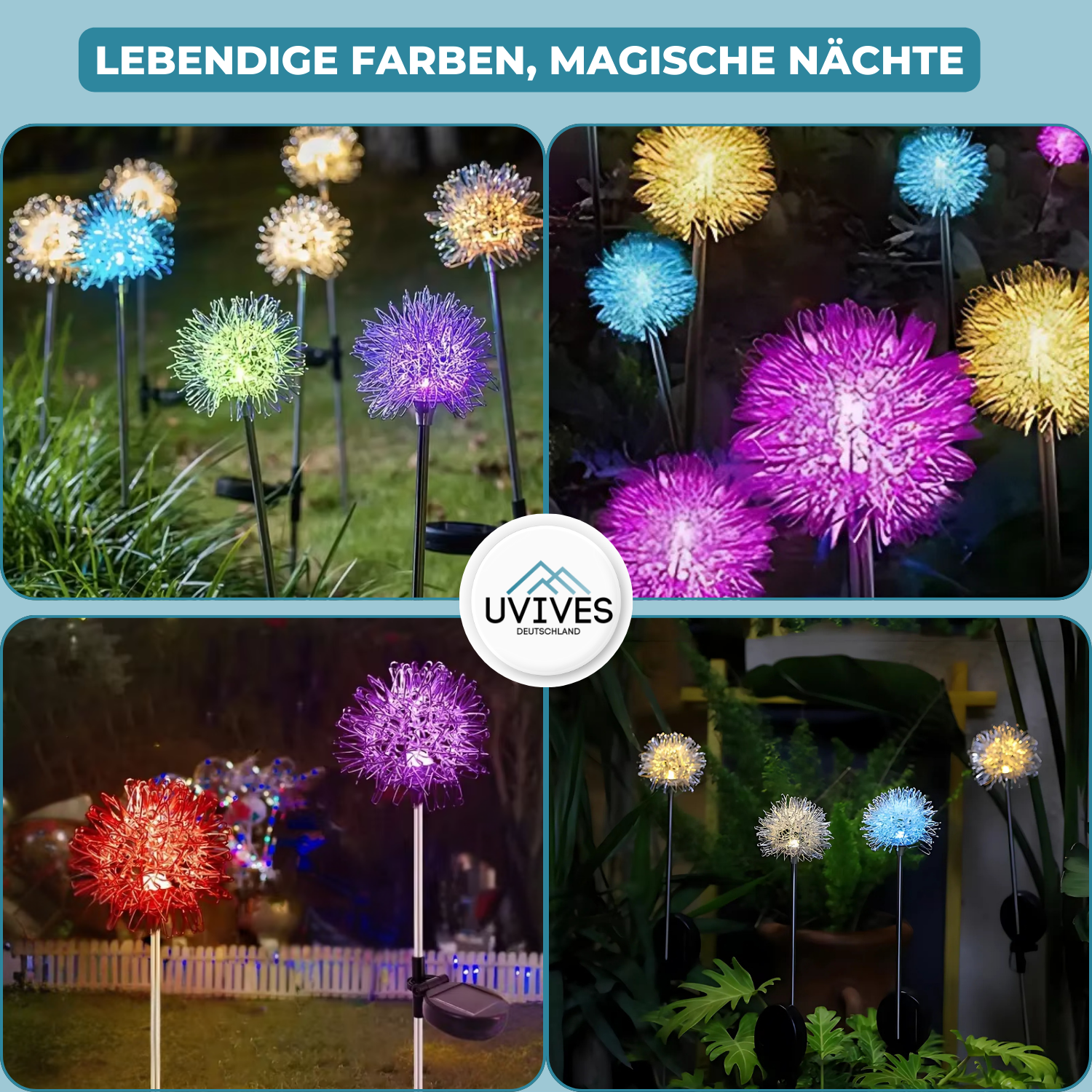 TwinklePuff - Wasserdichte Solar-Gartenleuchte im Pusteblumen-Design