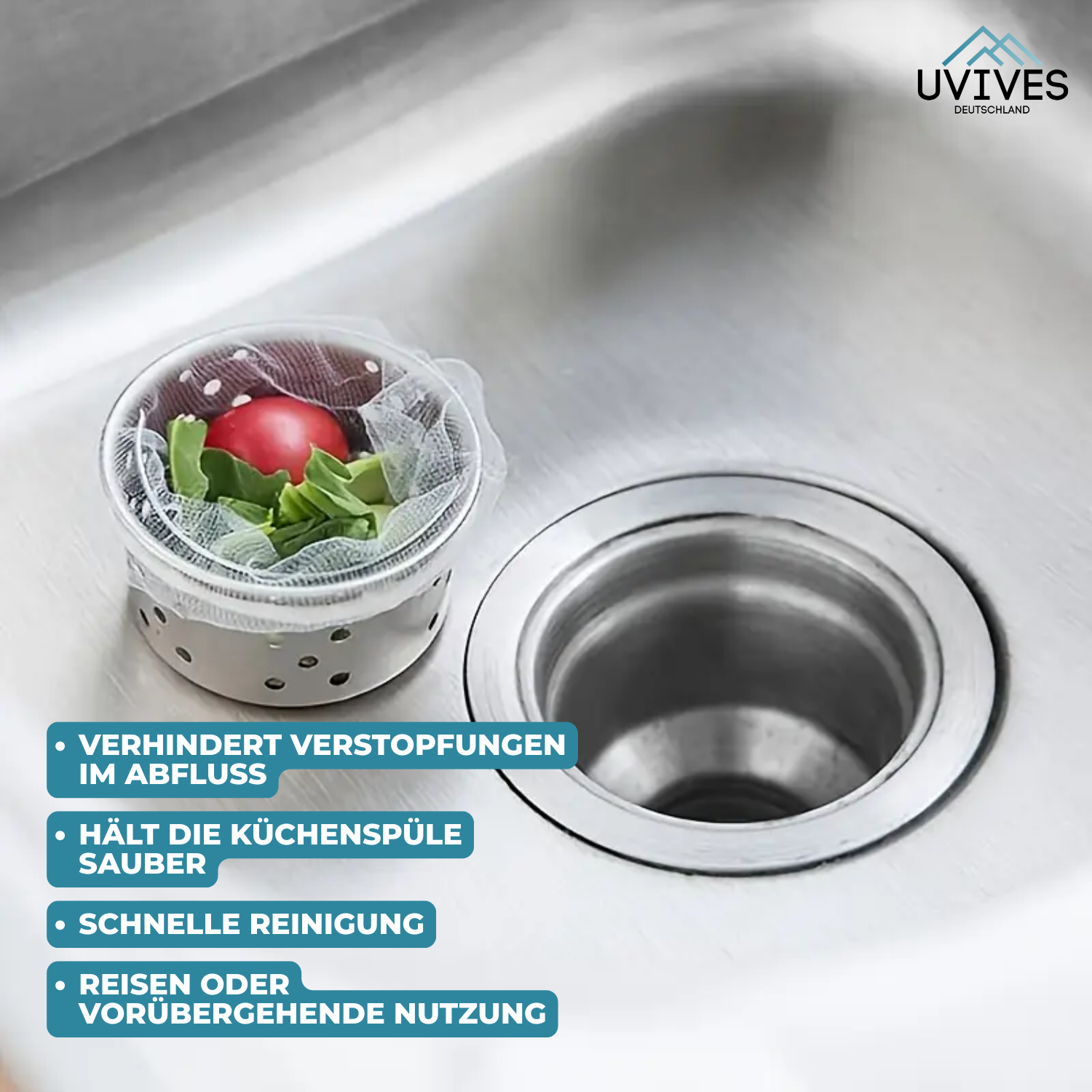 50+50 GRATIS | SinkSafe – Die einfache Lösung für einen sauberen Abfluss