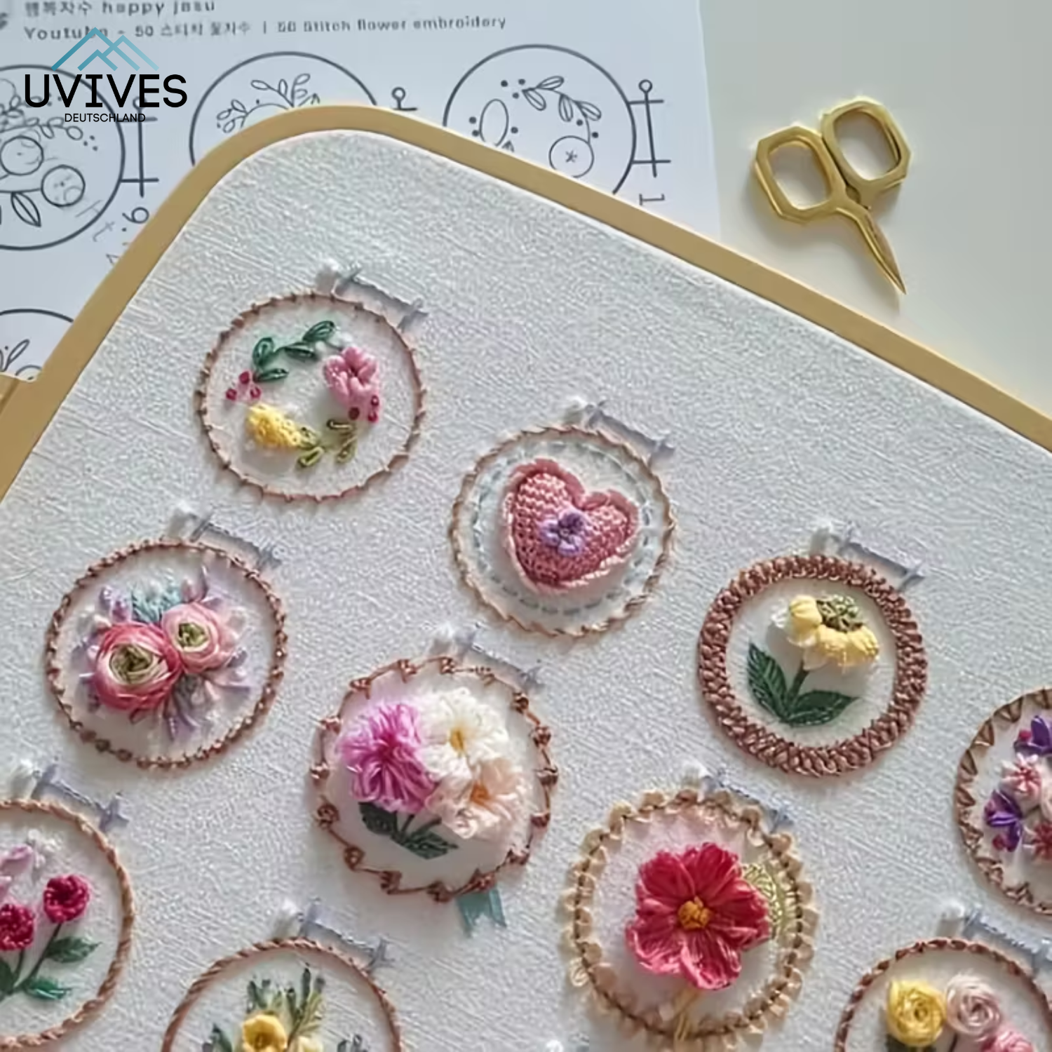 StitchBloom – Blumenstickerei zum Entspannen & Verschönern!