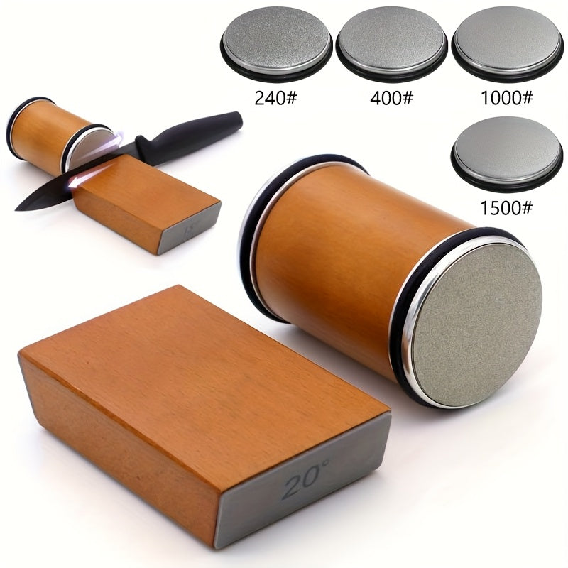 SharpSmith | Diamant-Schleifstein-Set | Magnetische Halterung & Winkelwahl 15°/20° | Für Messer & Werkzeuge in Küche und Werkstatt