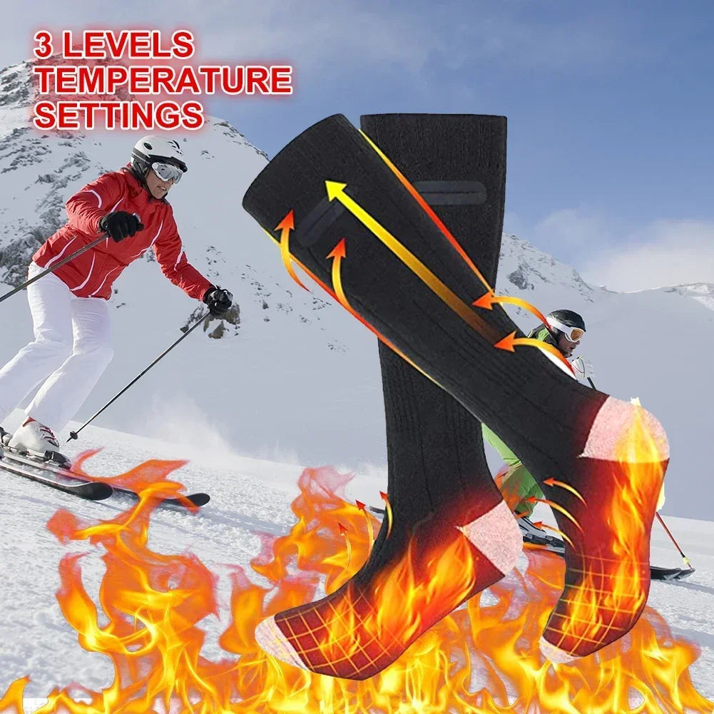 Thermavolt Beheizbare Socken | 3 Einstellbare Heizstufen | Inkl. Powerbank | Unisex Winterwarme Socken für Outdoor & Reisen