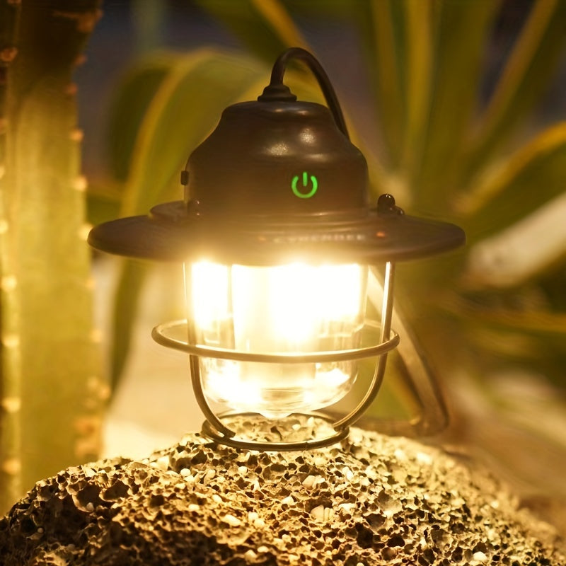 LumoCamp Retro Lampe | LED Campinglicht | USB-Aufladbar & Robust | Für Outdoor & Notfall