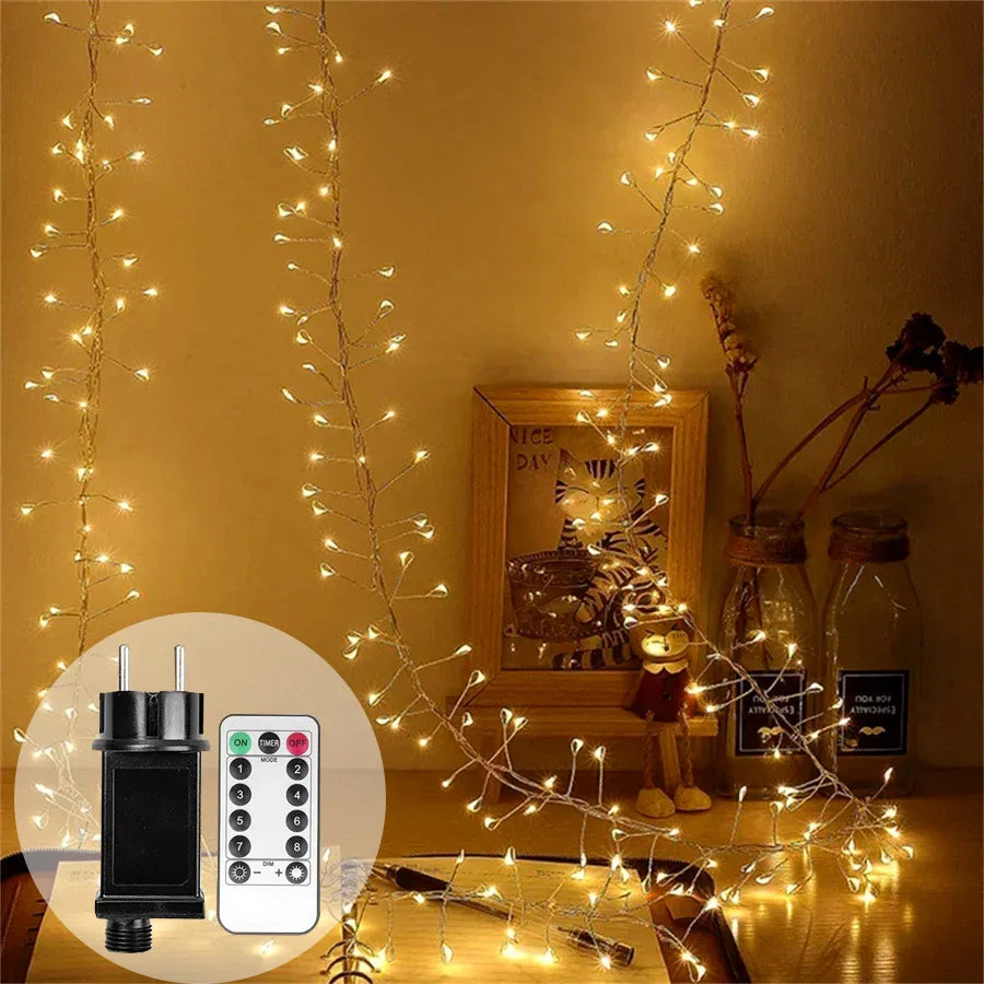 Lumistra Cluster LED Lichterkette | Warmweiß & Kaltweiß | 36 m Silberdraht | IP44 Wasserdicht | Ideal für Weihnachten, Hochzeiten & Partys