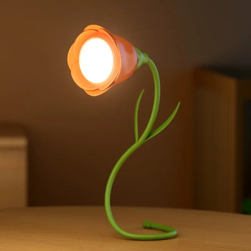 Lunafleur | Wiederaufladbare LED-Rosenlampe | Flexibel & Dimmbar | 3 Farblichter mit Helligkeitsspeicher | Kreatives Nachtlicht & Geschenk für Frauen