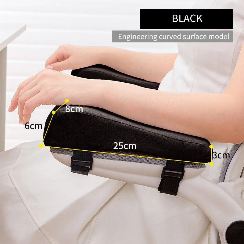 ErgoSoft Memory-Schaum Armlehnenkissen | Komfortpolster | Waschbar, Universelle Passform | Schwarz, Grau, Blau, Pink