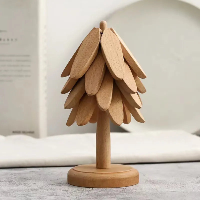 LeafyNest - Holzbaum-Klappuntersetzer-Set [Letzter Tag Rabatt]