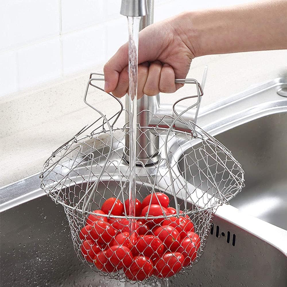 1+1 GRATIS | FlexiChef Duo – 2-in-1 Küchenkorb für Kochen, Frittieren & Abgießen