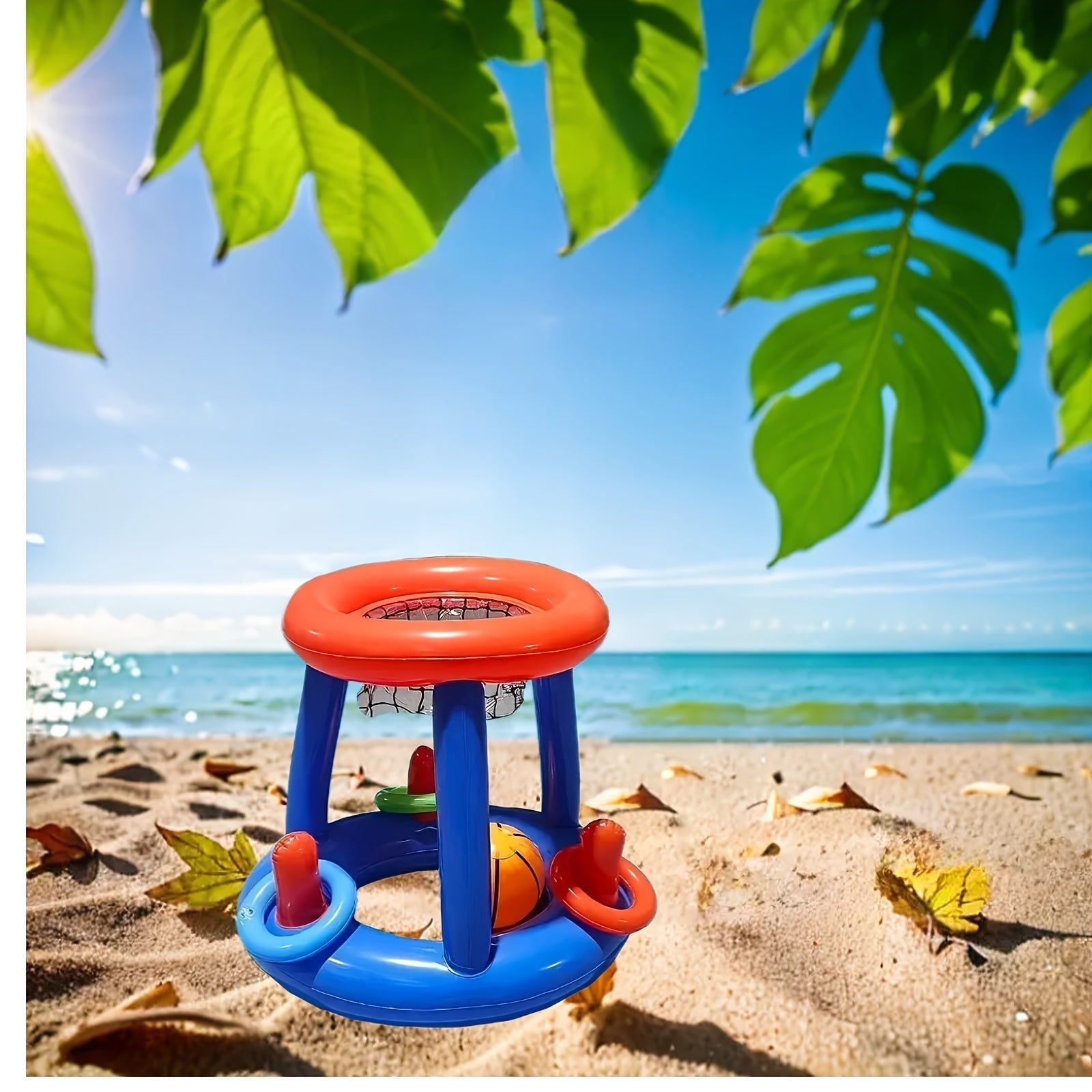 SplashHoop Aufblasbares Basketball-Set | Für Pool & Strand | Inkl. Ball & Ringe | Wasserfest & Tragbar