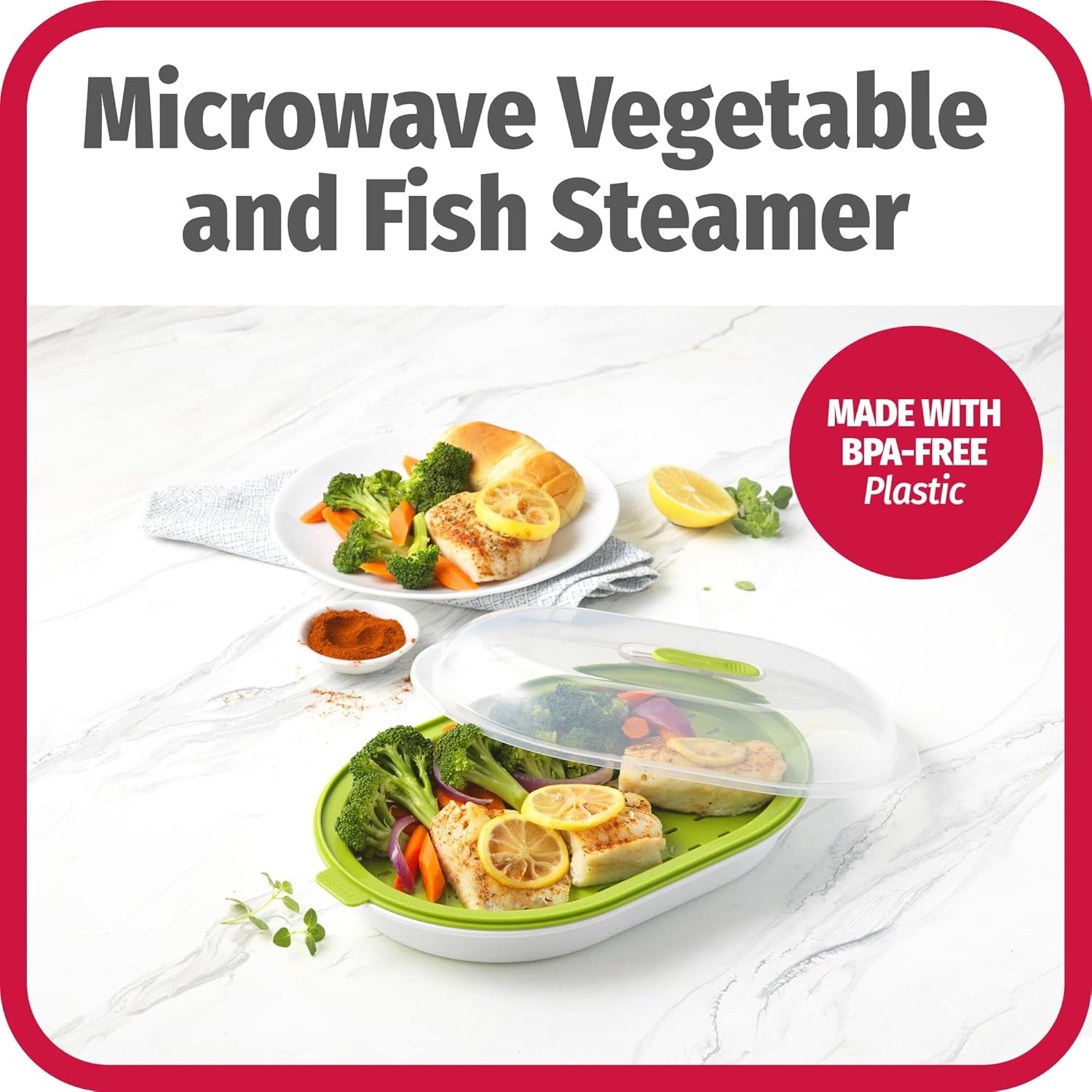 VitaSteam | Mikrowellen-Dampfgarer | Schnell & Gesund Dämpfen | Für Gemüse, Fisch & Mehr
