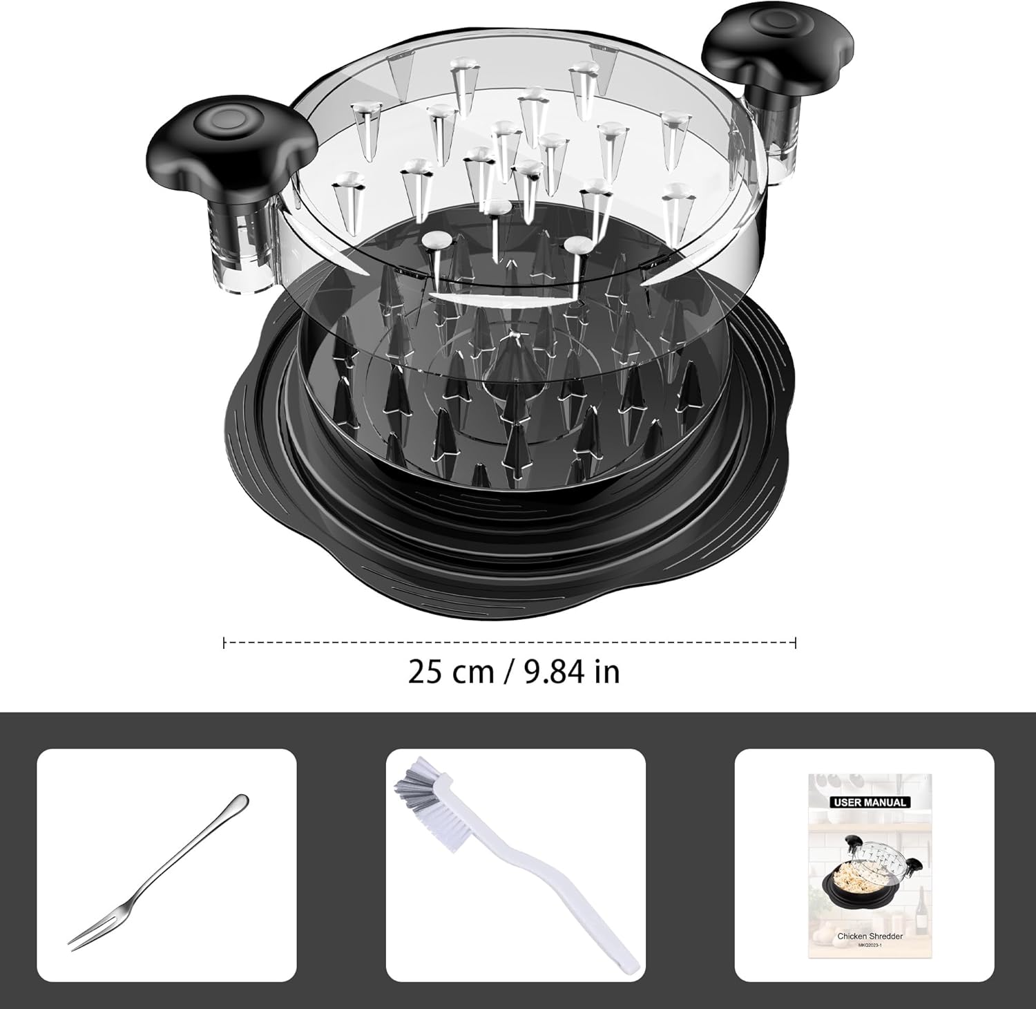 EasyChop Fleischzerkleinerer | Ergonomisch & Rutschfest | Große Kapazität | BPA-frei