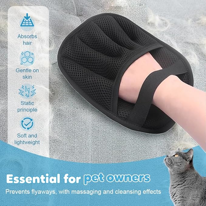 FurAway Pro Fusselhandschuh | Wiederverwendbar & Waschbar | Ideal für Tierhaare & Staub | Schwarz-Rot