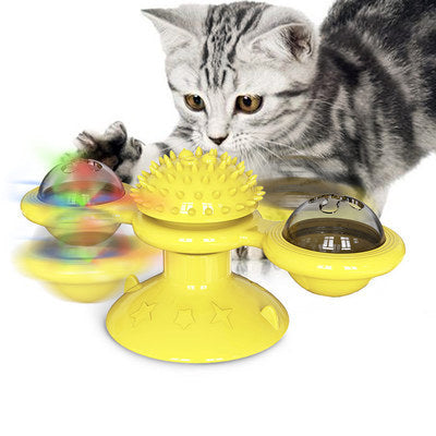 PlayPaws Toy | Interaktives Katzenspielzeug | Zahnpflege & Kratzschutz | Drehende Windmühle