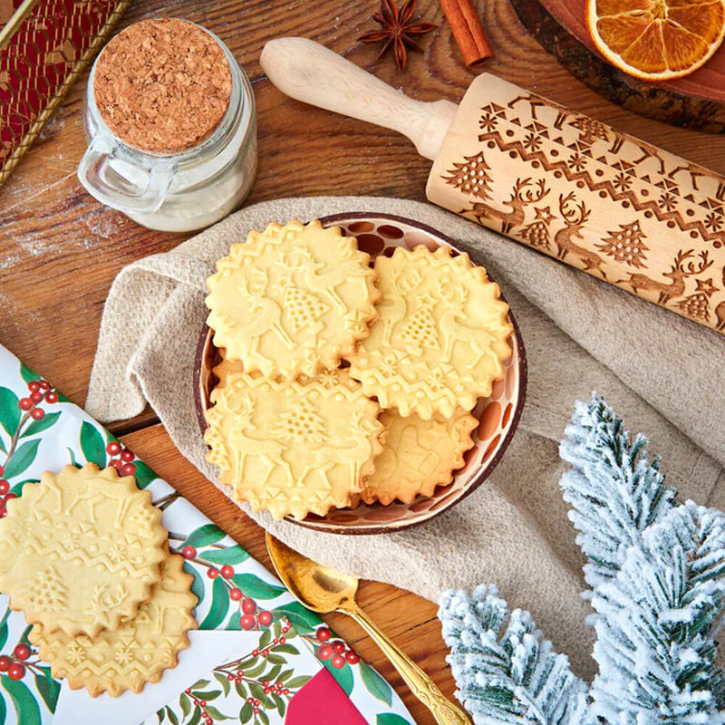 MerryRoll - Weihnachtliche Rolling Pins aus Holz [Letzter Tag Rabatt]