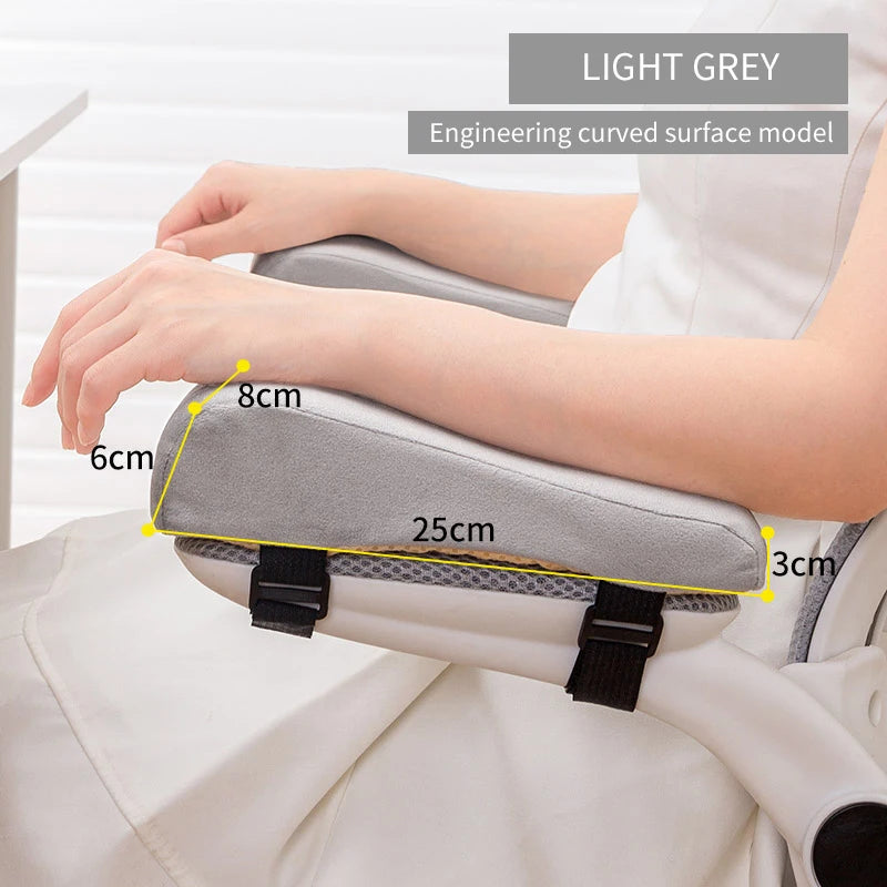 ErgoSoft Memory-Schaum Armlehnenkissen | Komfortpolster | Waschbar, Universelle Passform | Schwarz, Grau, Blau, Pink