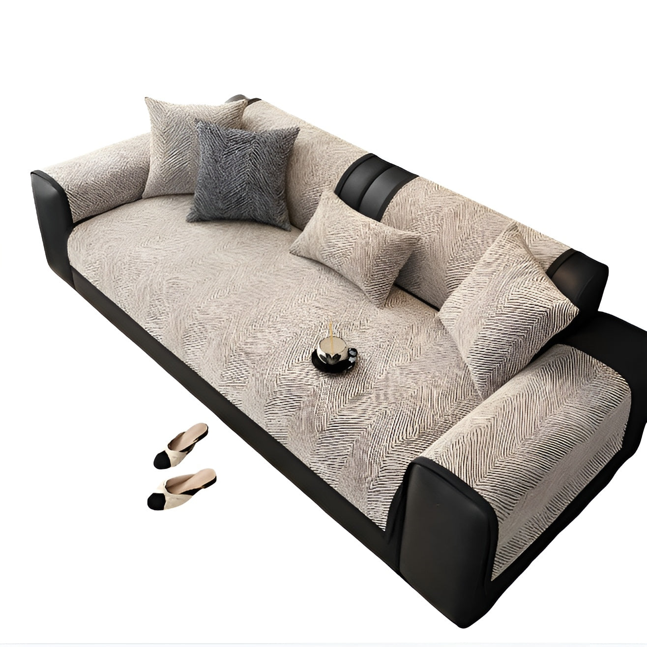 Velvona Sofabezug | Plüschiges Chenille-Material | Weich, Langlebig & Pflegeleicht | Baum-Design