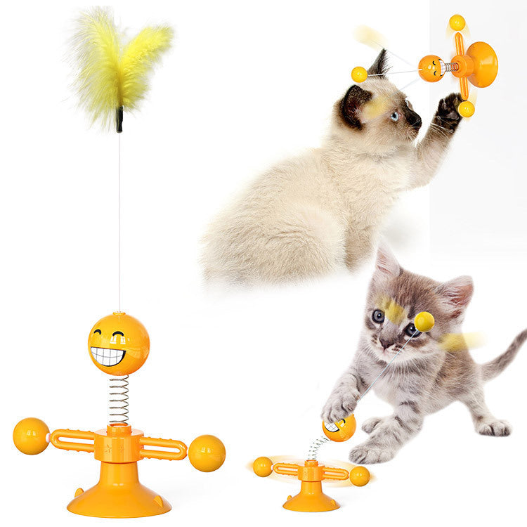 PlayPaws Toy | Interaktives Katzenspielzeug | Zahnpflege & Kratzschutz | Drehende Windmühle