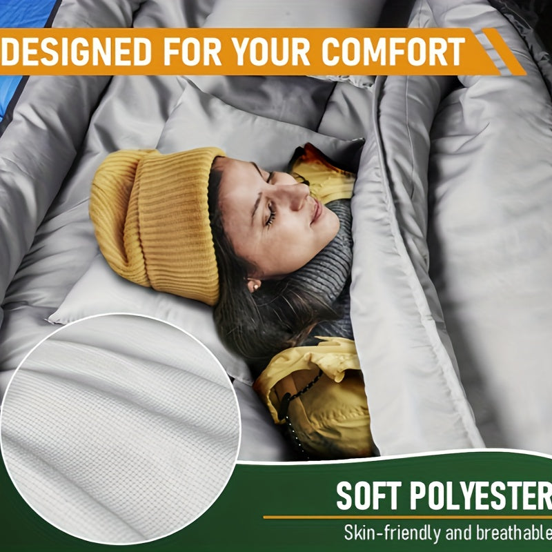 SleepNest | 2-in-1 Camping-Schlafsack | Mit Integriertem Kissen | Warm & Vielseitig