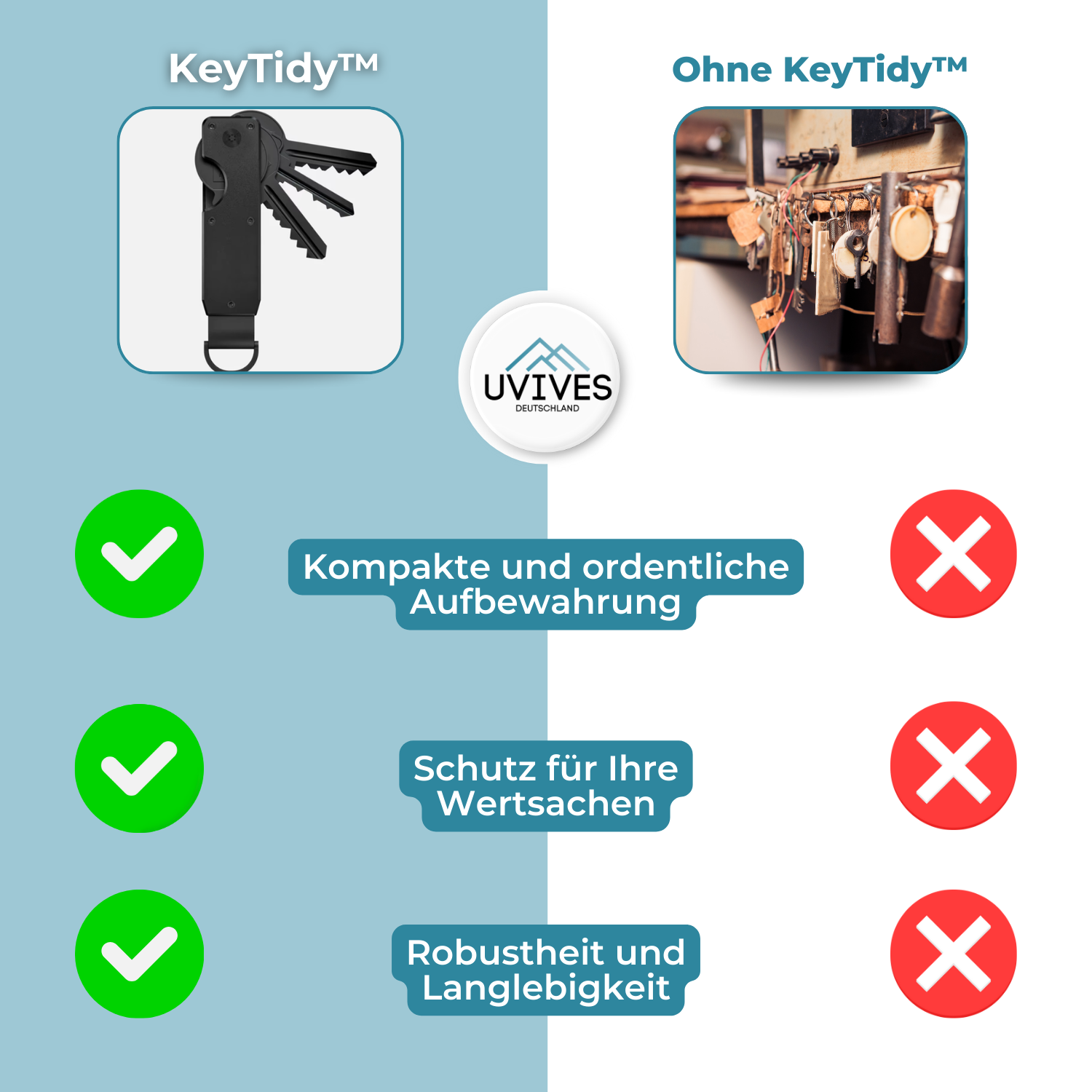 KeyTidy™ – Nie wieder klappernde Schlüssel!