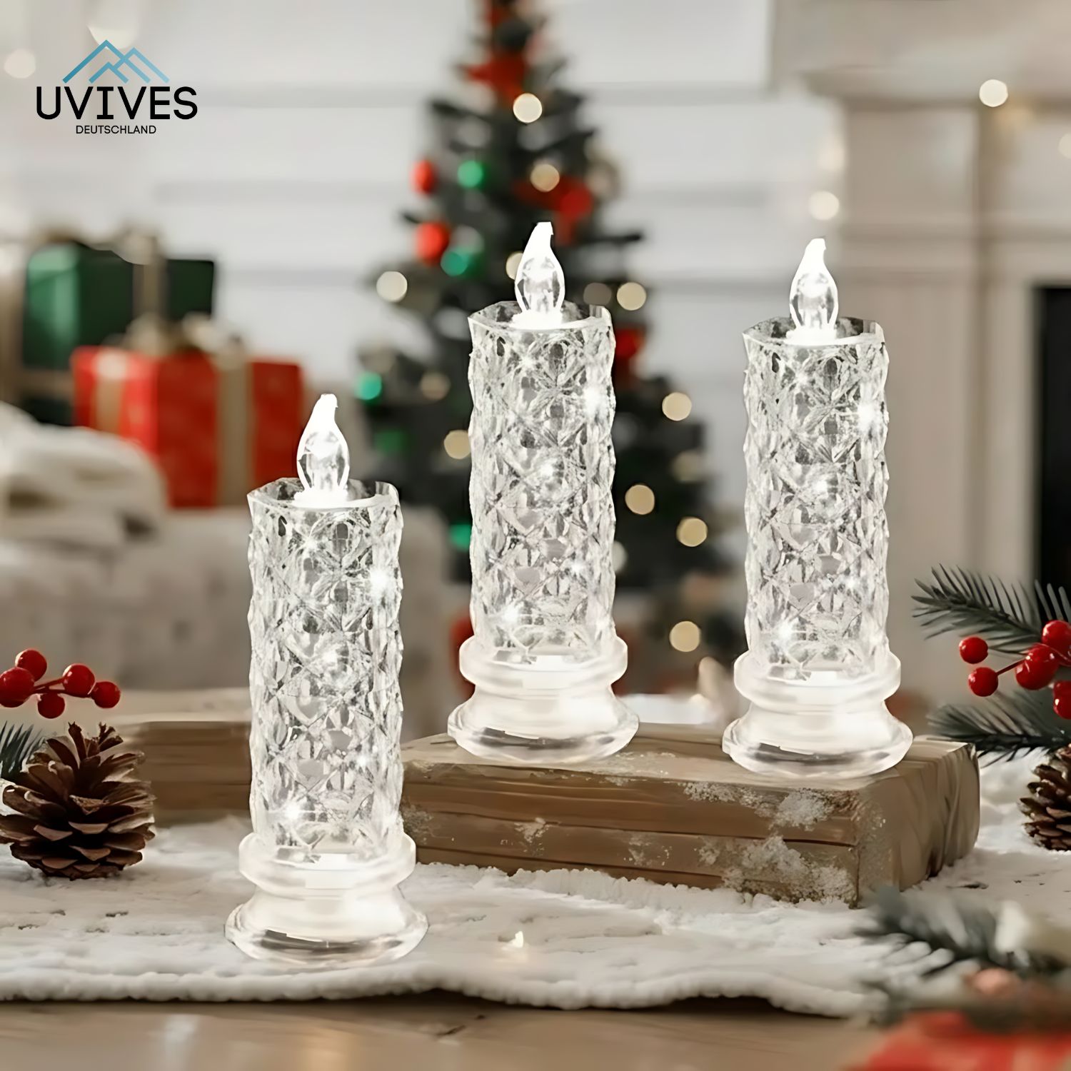 2+2 GRATIS | CrystalGlow – LED Kerzen mit funkelndem Kristall-Effekt!