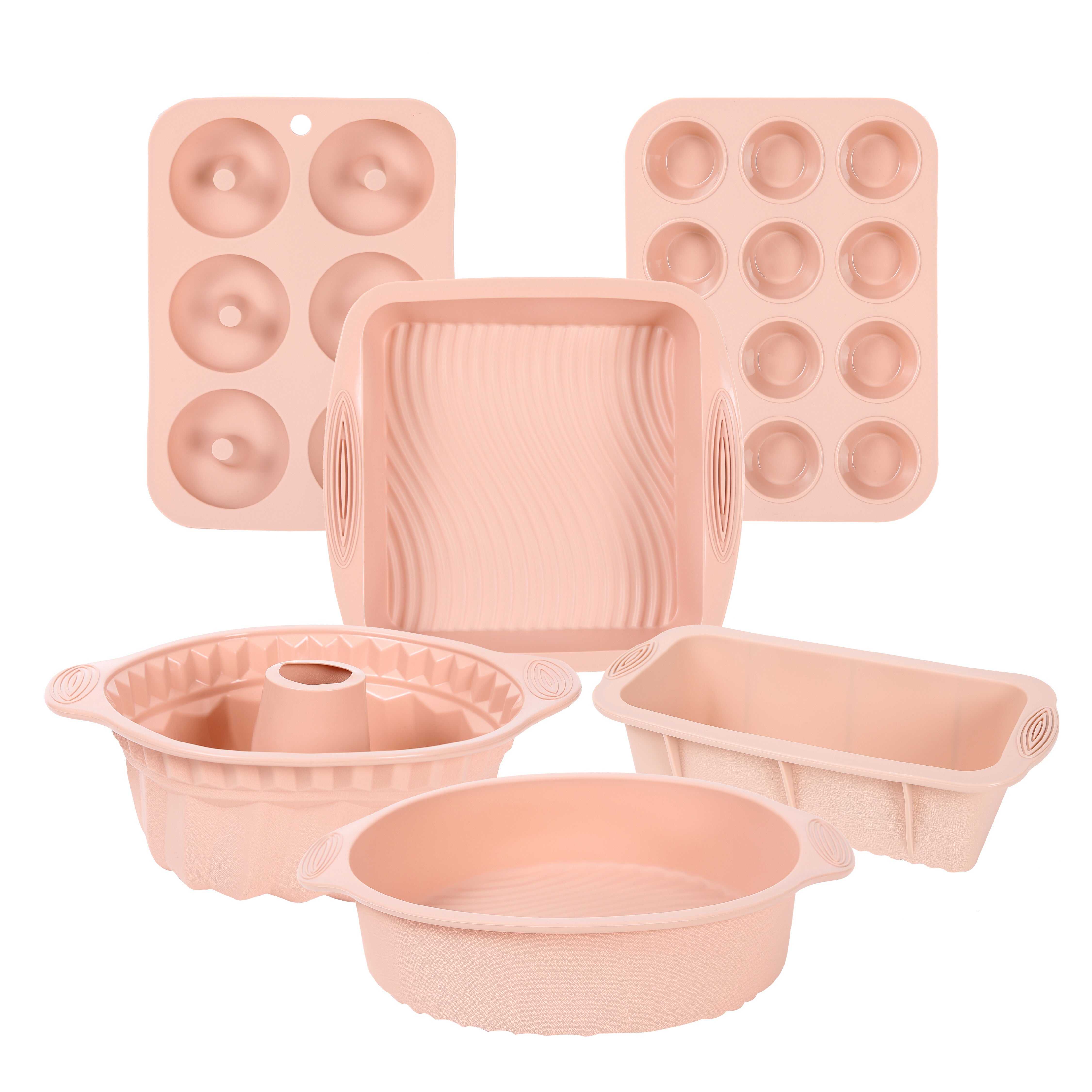 CreaBake | Silikon Backformenset | Antihaft, flexibel, hitzebeständig | Für Kuchen, Muffins, Donuts & Brot