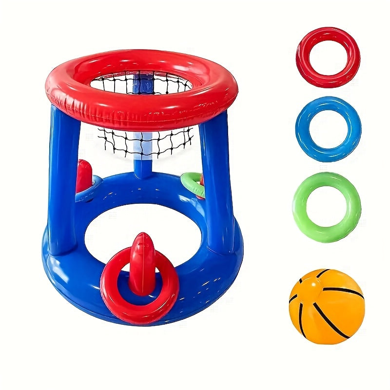 SplashHoop Aufblasbares Basketball-Set | Für Pool & Strand | Inkl. Ball & Ringe | Wasserfest & Tragbar