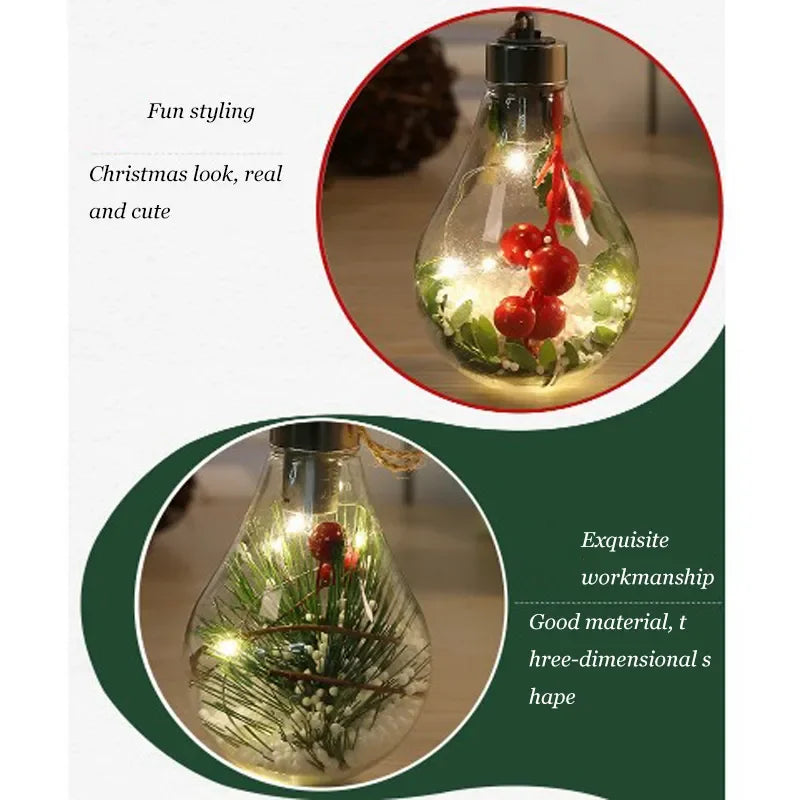 Lunivera | LED-Dekoleuchte | Transparentes Blatt-Kugeldesign | Warmweißes Funkeln | Ideal für Weihnachten, Hochzeit & Party