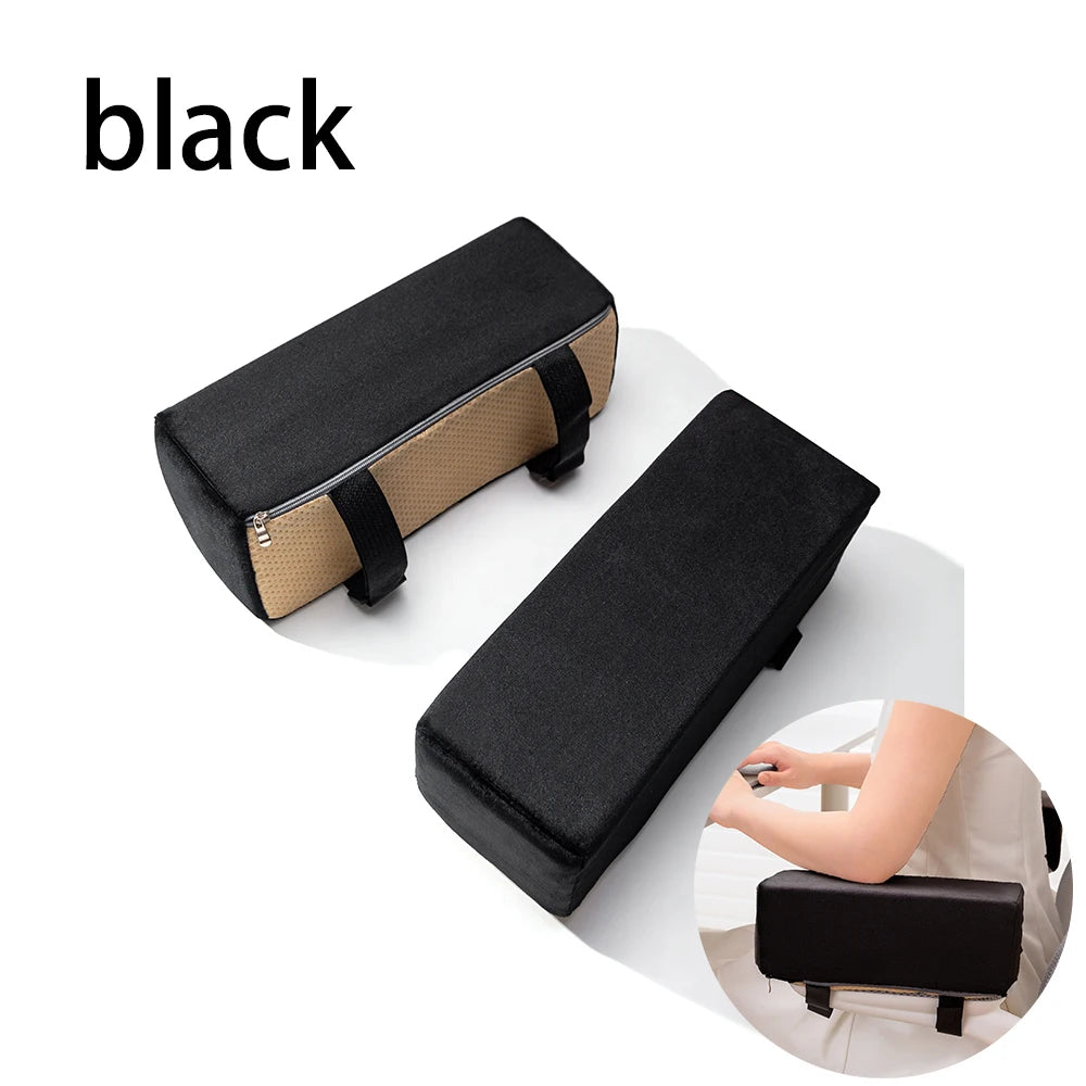 ErgoLuxe Armlehnenkissen | Memory-Schaum Ellbogenstütze | Abnehmbar und Waschbar | Universelle Größe 27×10×10 cm | Schwarz