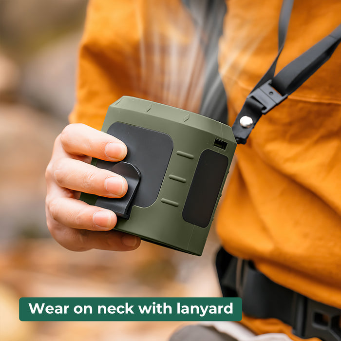 CoolBreeze Pro Handfree Ventilator | Tragbare Kühlung mit LED-Licht | Powerbank & 8000 mAh Akku