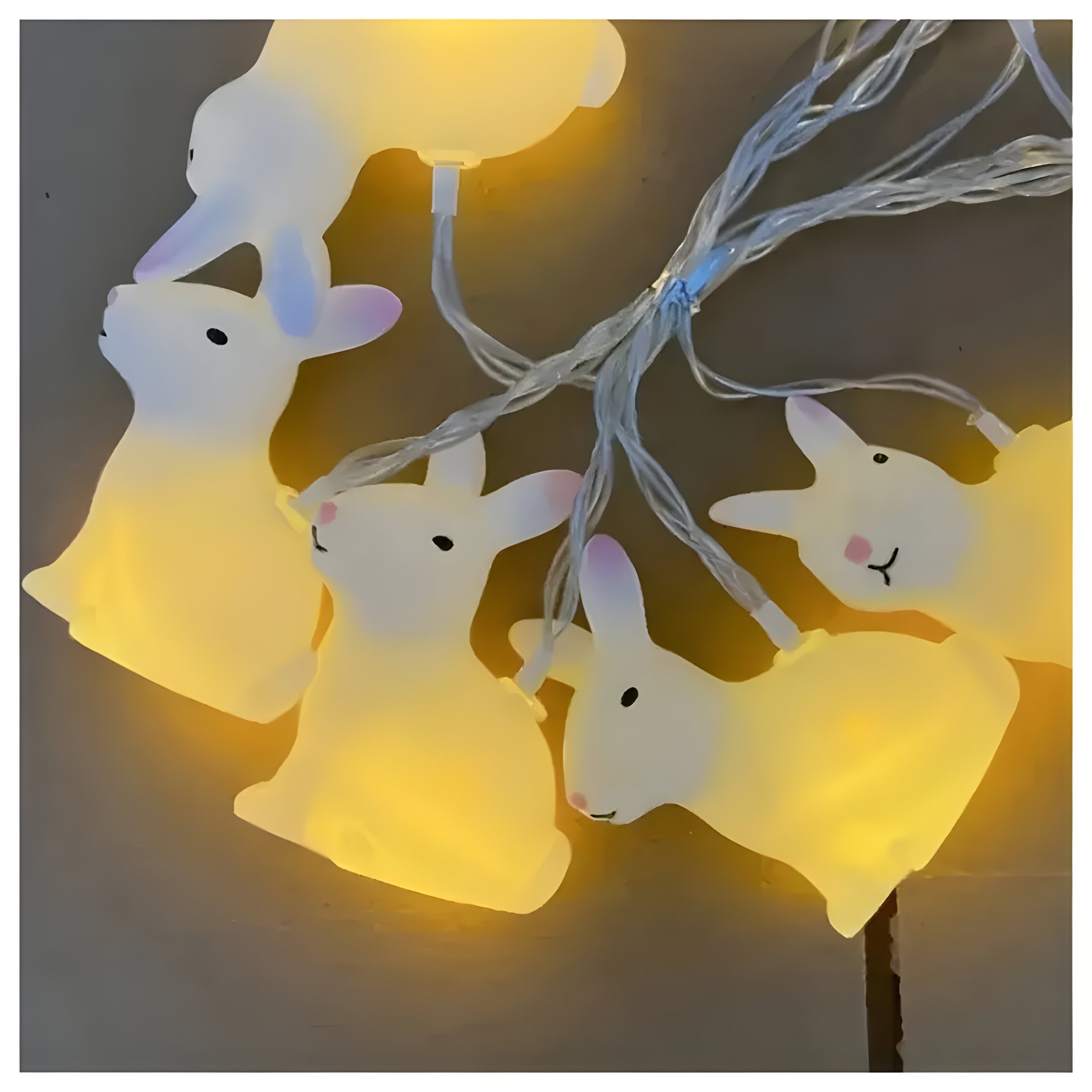 BunnyGlow LED Hasen-Lichterkette | Vintage-Deko & Batteriebetrieben | Für Ostern, Kinderzimmer & Wohnzimmer | Nostalgischer Charme