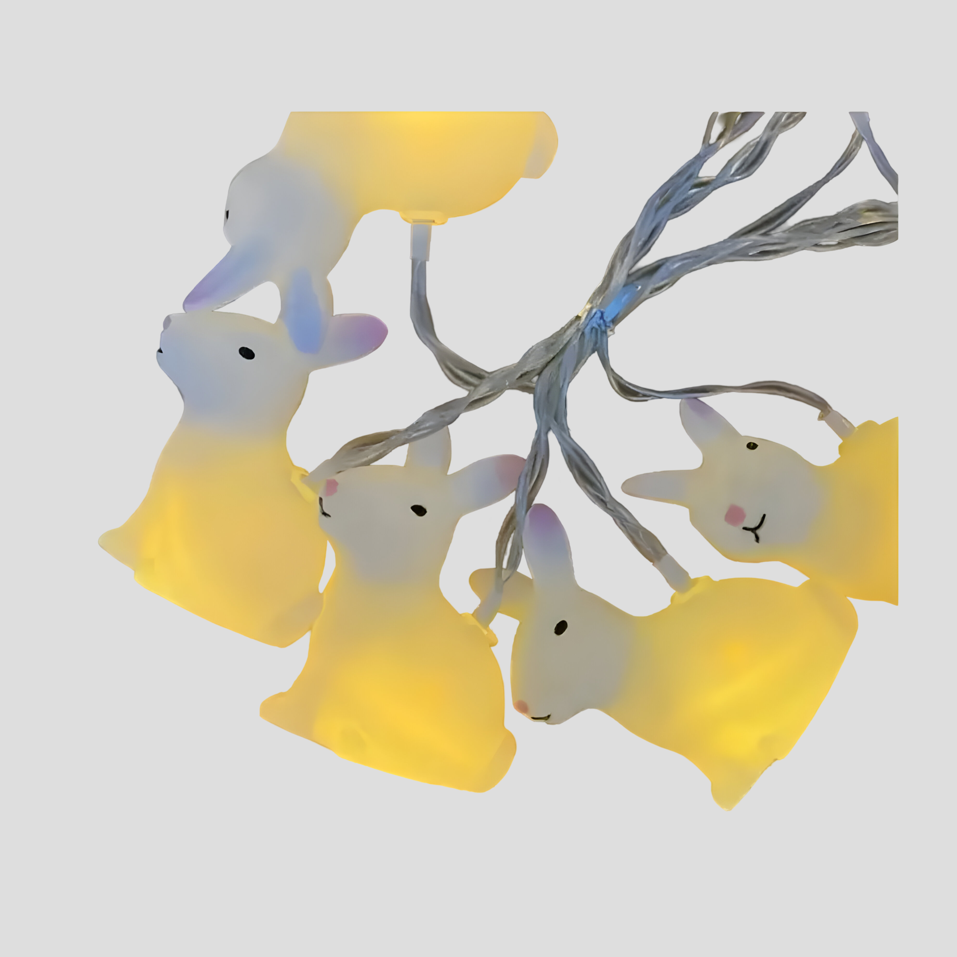 BunnyGlow LED Hasen-Lichterkette | Vintage-Deko & Batteriebetrieben | Für Ostern, Kinderzimmer & Wohnzimmer | Nostalgischer Charme