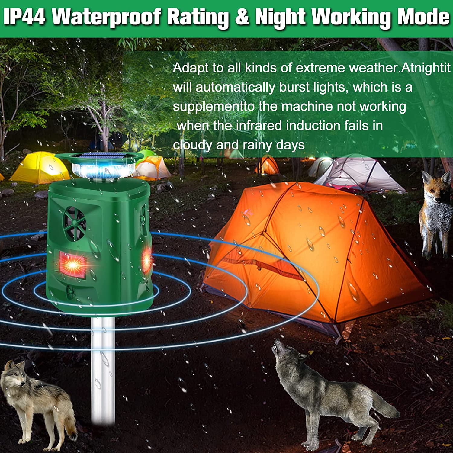Repelion SolarGuard | Tierabwehrgerät | Ultraschall | 360° Sensor | Wetterfest