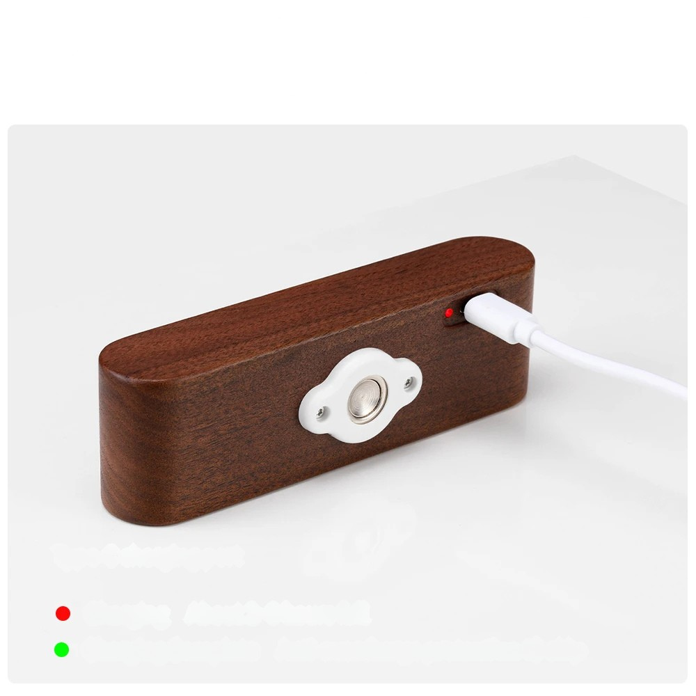 Lunara Nachttischlampe | Bambus & Holz | Warmweißes Licht mit Ablage | Modernes und funktionales Design