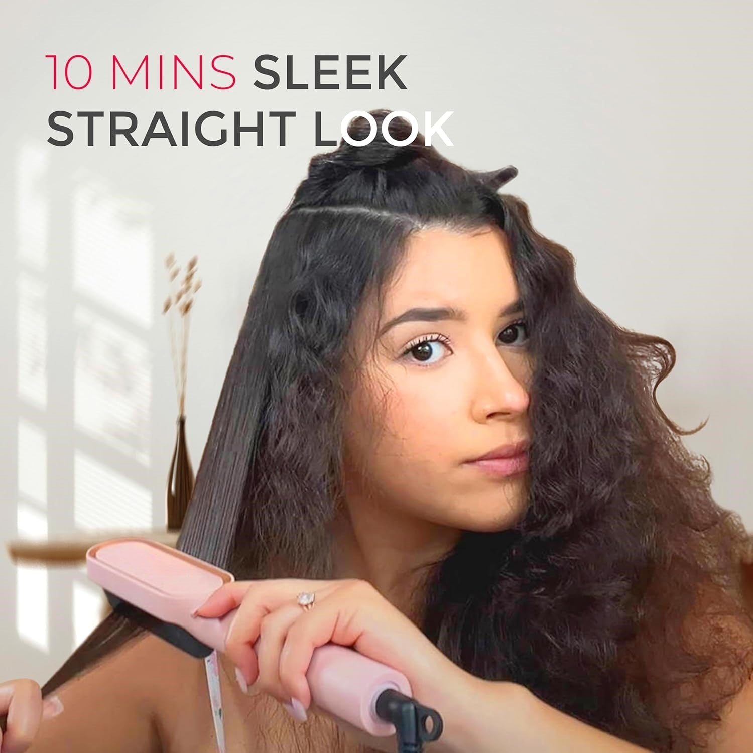 SleekEase | Elektrische Haarglättbürste | 5 Hitzestufen | Schnell Aufgeheizt in 20 Sek. | Anti-Frizz & Kompakt für Reisen