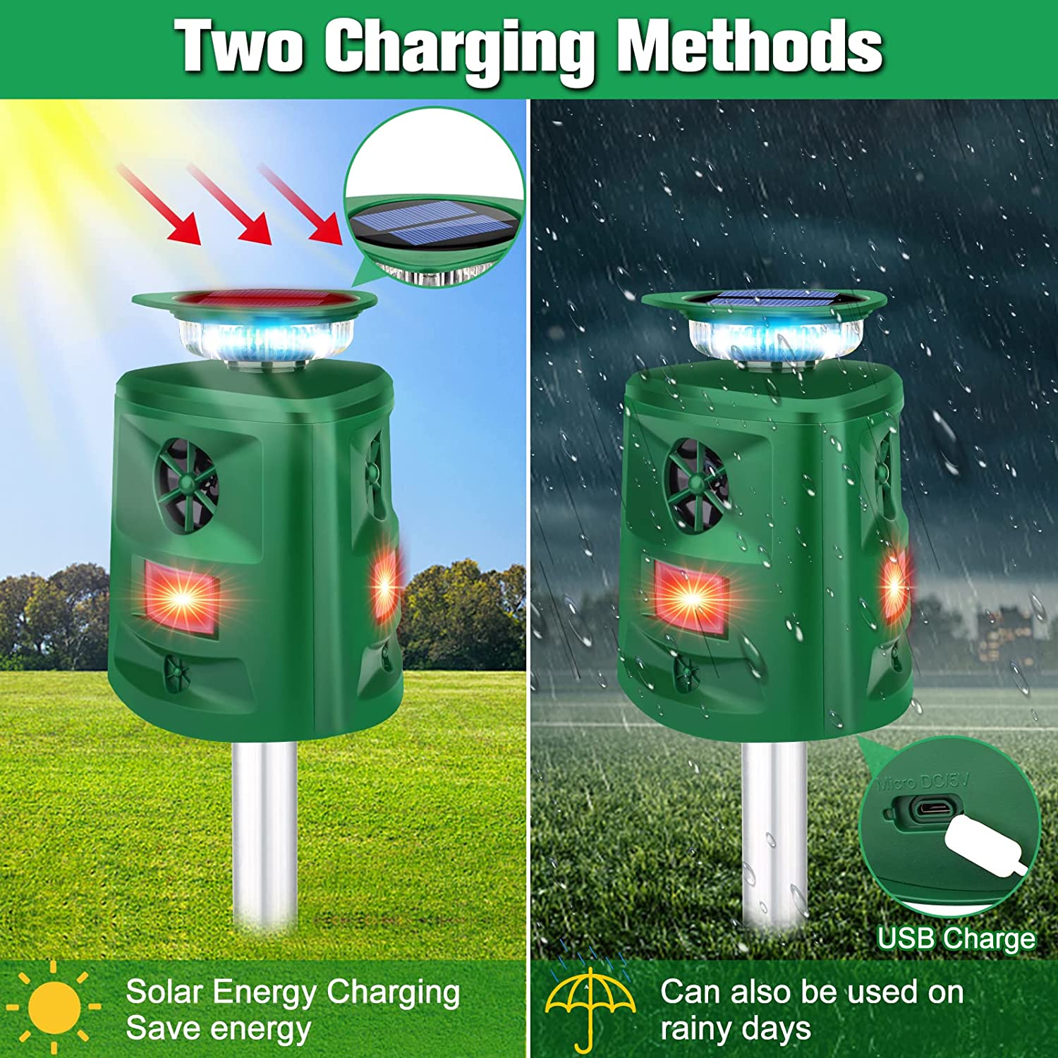Repelion SolarGuard | Tierabwehrgerät | Ultraschall | 360° Sensor | Wetterfest