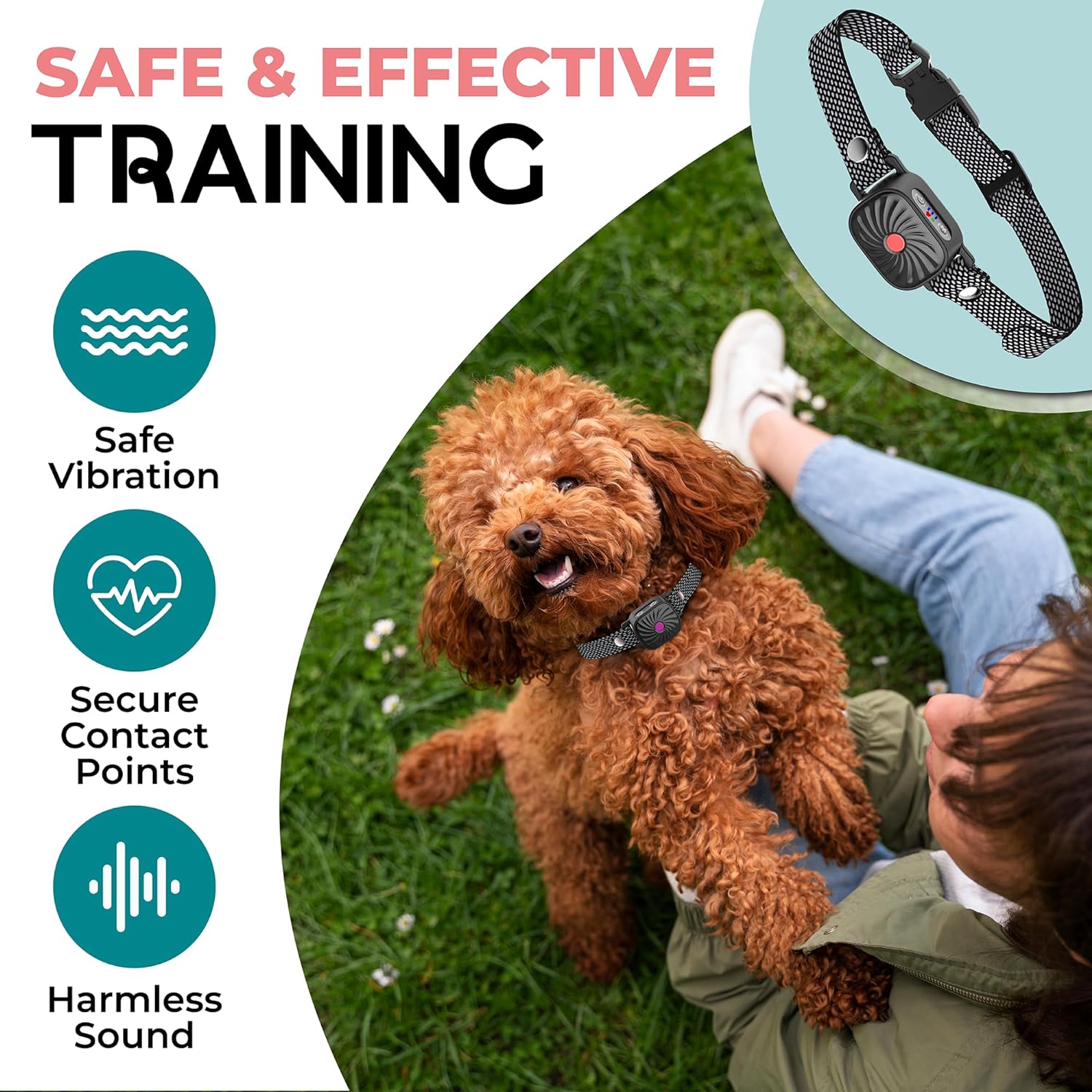 BelloCalm Antibellhalsband | Für Kleine Hunde | 4 Vibrationsstufen | Intelligente Geräuscherkennung
