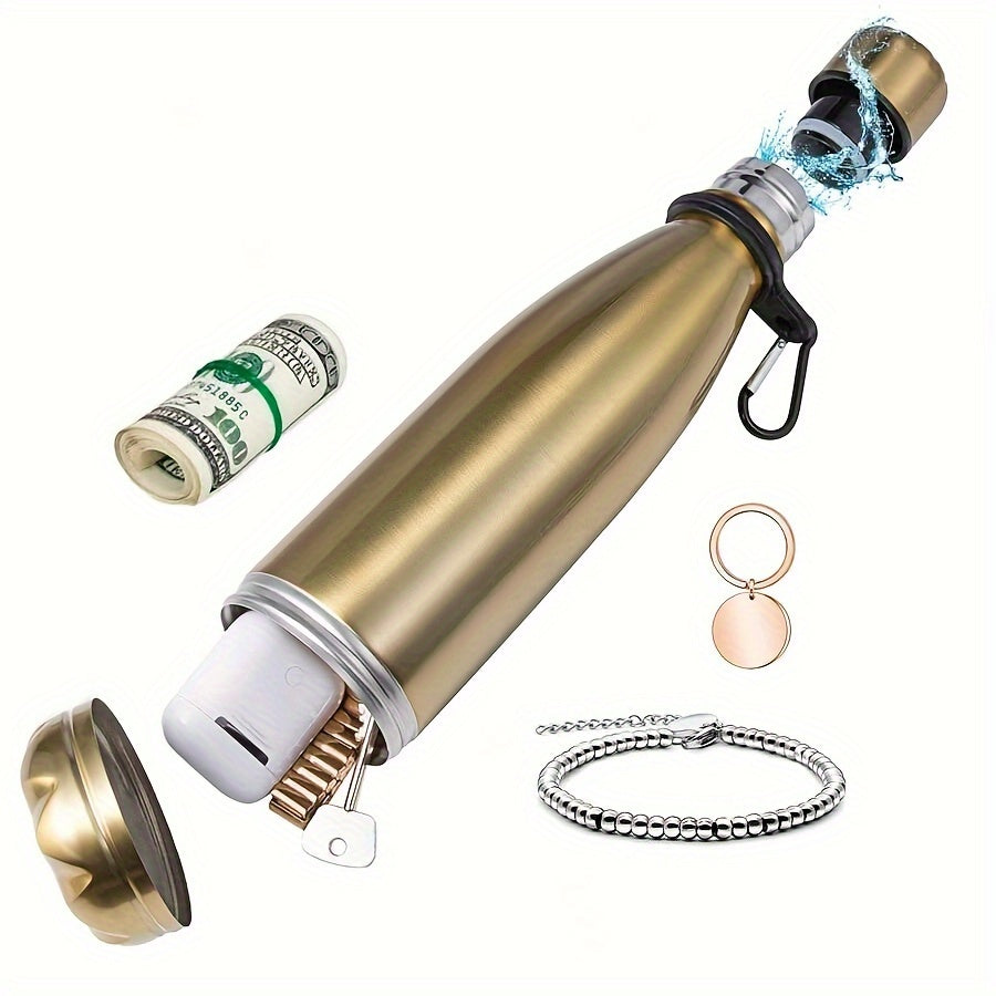 AURASTASH | Isolierflasche mit Geheimfach | Doppelwandiger Edelstahl & auslaufsicher | Für Alltag, Reisen, Sport & Büro