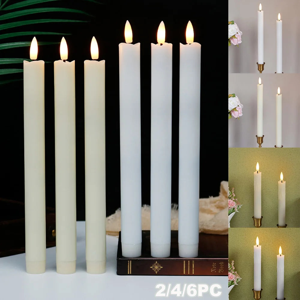Candelis | 2er-Set LED-Spitzkerzen | Flammenlos mit 3D-Docht | Batterie betrieben & realistische Wachsoptik | Warmweißes Licht | Ideal für Weihnachten & Dekoration