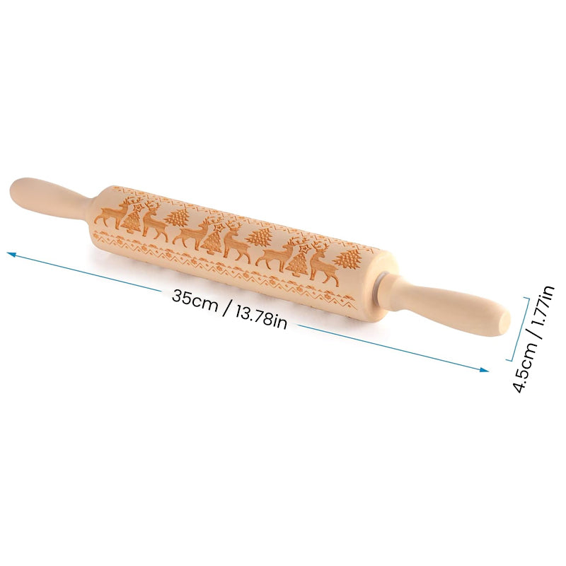 MerryRoll - Weihnachtliche Rolling Pins aus Holz [Letzter Tag Rabatt]